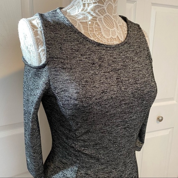 orsay dress open cold shoulder midi dress heater 3/4 sleeves size 38 Europe 6 US - Picture 5 of 14